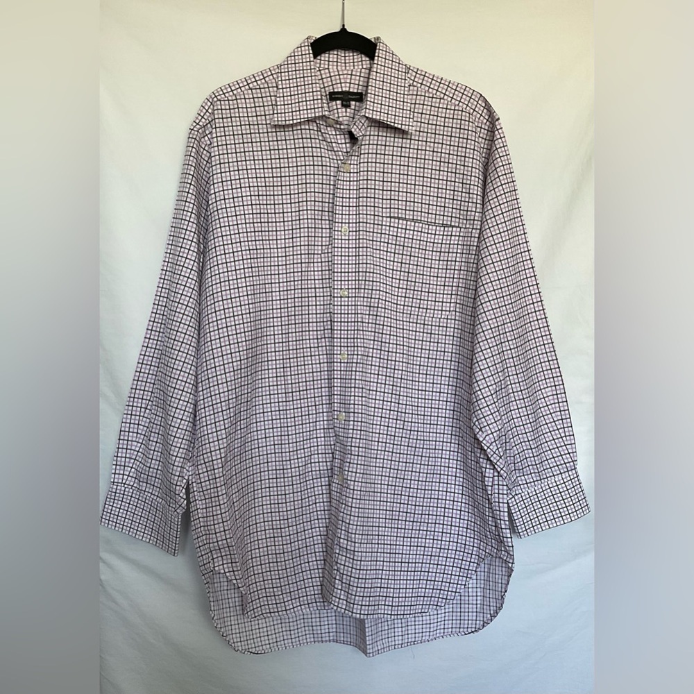 Robert Talbott White and Pink Casual Button Down Shirt
